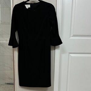 Donna Morgan Black 3/4 flutter Sleeve sheath Dress